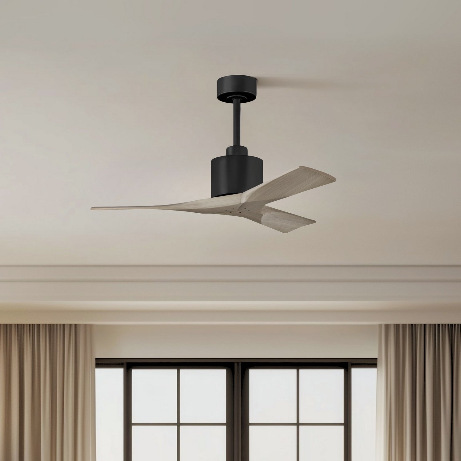Matthews Fan Company - NK-BK-GA-42 - 42"Ceiling Fan - Nan - Matte Black