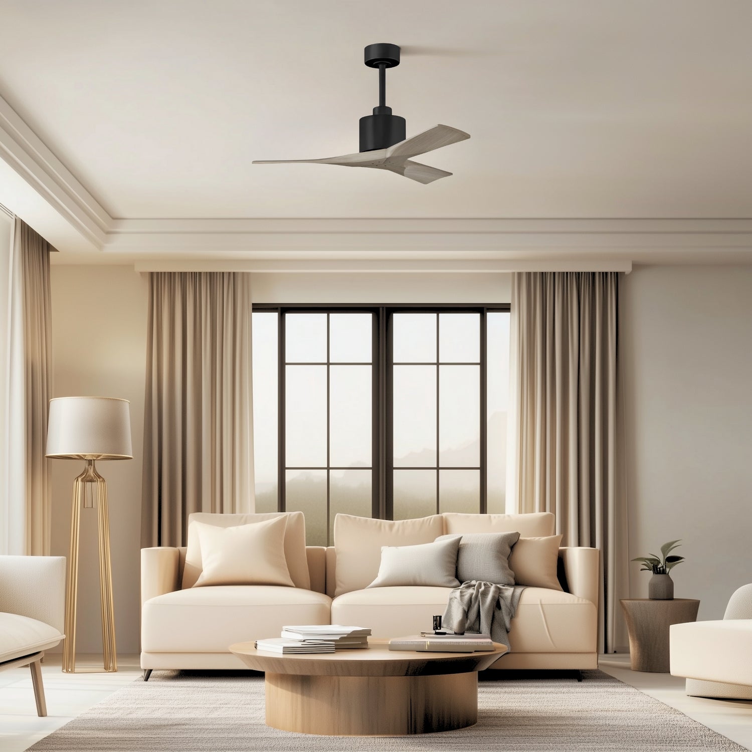 Matthews Fan Company - NK-BK-GA-42 - 42"Ceiling Fan - Nan - Matte Black