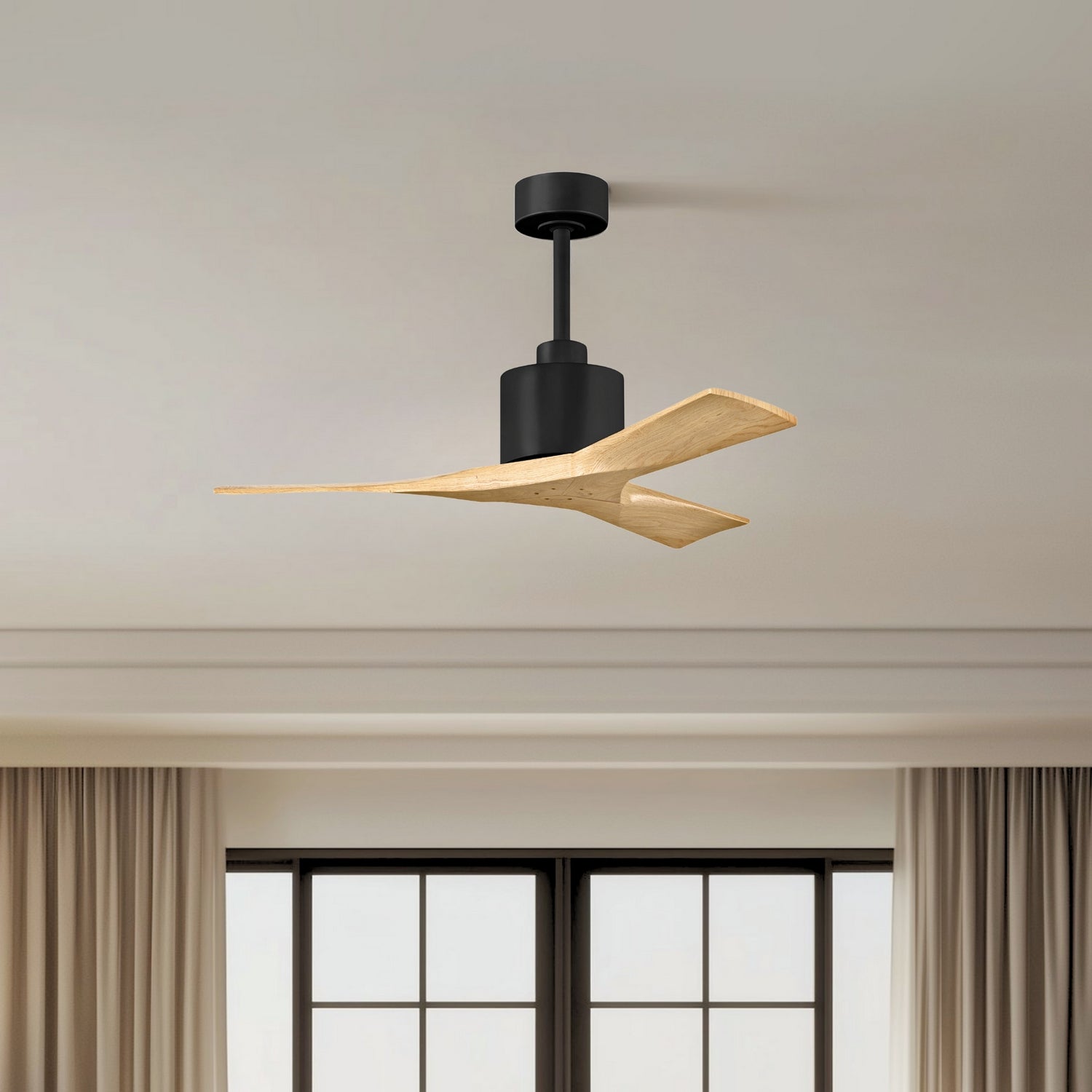 Matthews Fan Company - NK-BK-LM-42 - 42"Ceiling Fan - Nan - Matte Black