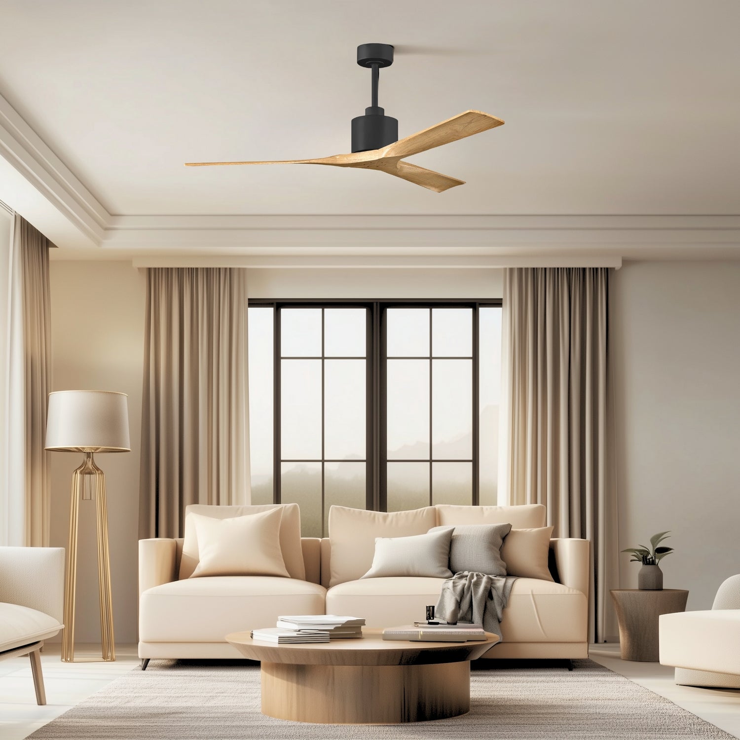 Matthews Fan Company - NK-BK-LM-60 - 60"Ceiling Fan - Nan - Matte Black