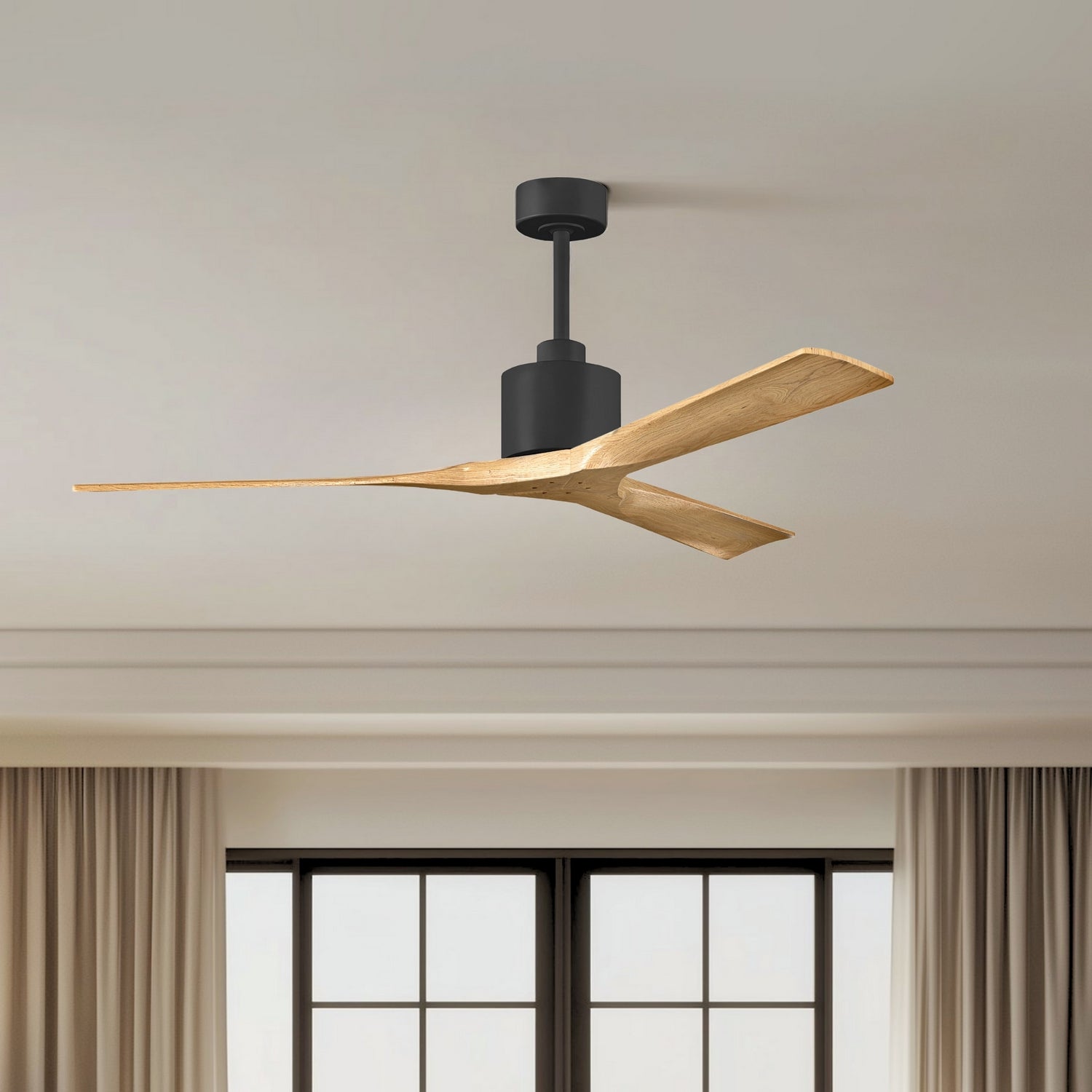 Matthews Fan Company - NK-BK-LM-60 - 60"Ceiling Fan - Nan - Matte Black