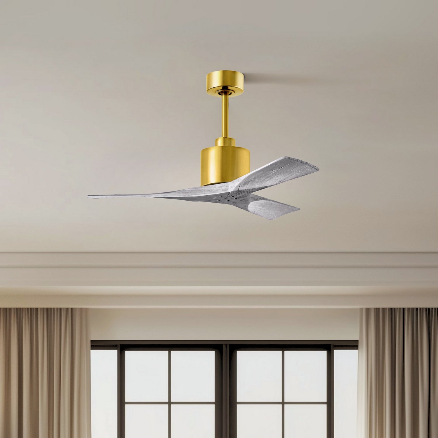 Matthews Fan Company - NK-BRBR-BW-42 - 42"Ceiling Fan - Nan - Brushed Brass