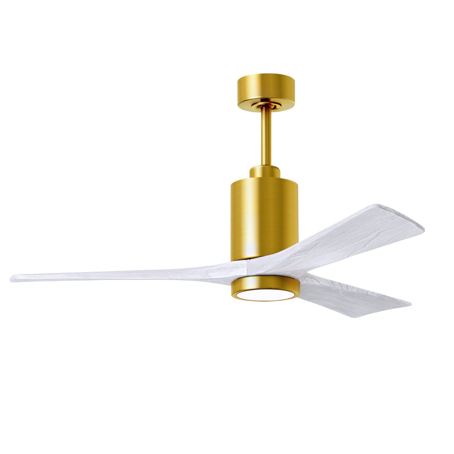 Matthews Fan Company - PA3-BRBR-MWH-52 - 52"Ceiling Fan - Patricia - Brushed Brass