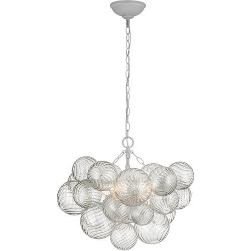 Visual Comfort Signature - JN 5110PW/CG - LED Chandelier - Talia - Plaster White and Clear Swirled Glass
