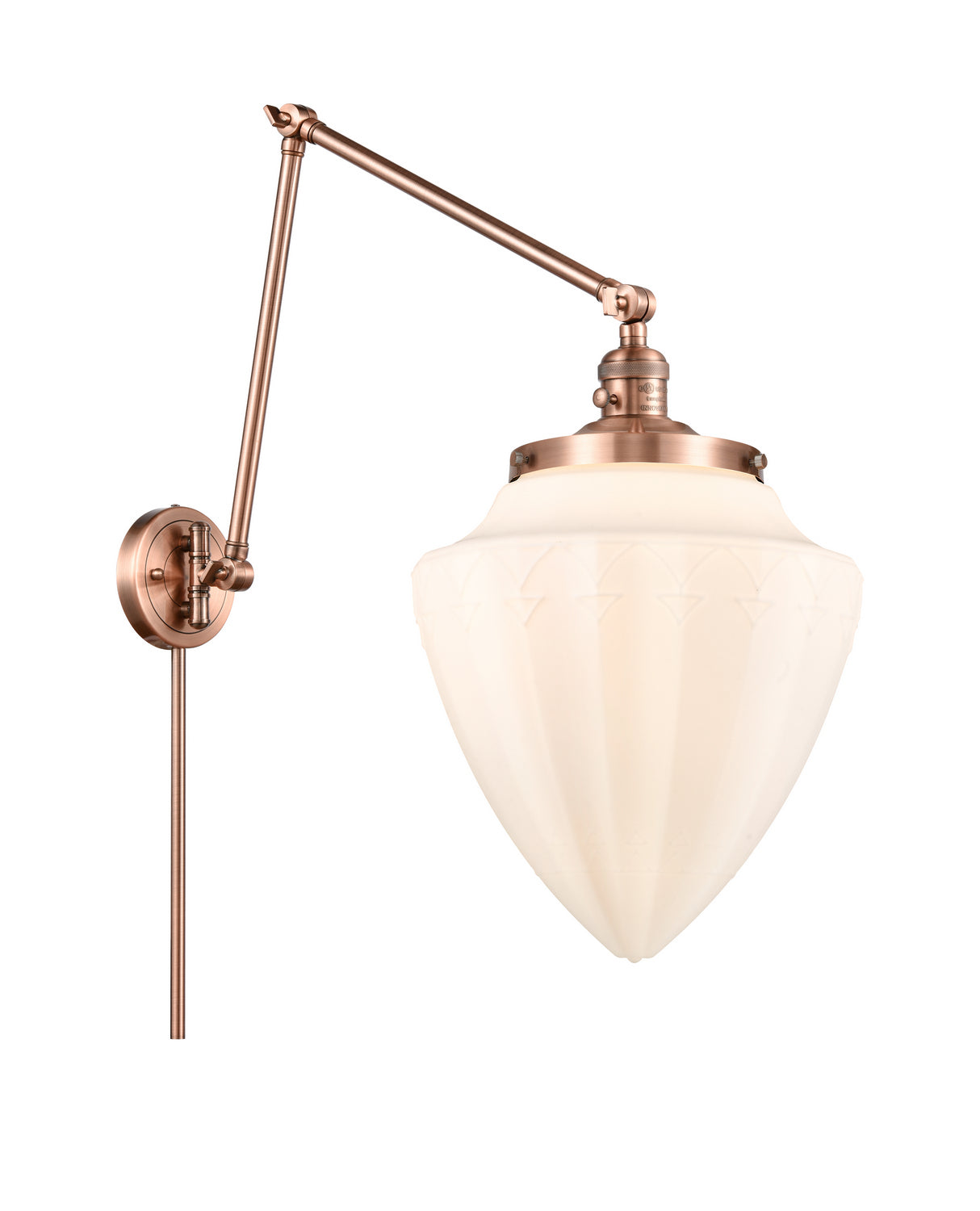 Innovations - 238-AC-G661-12 - One Light Swing Arm - Franklin Restoration - Antique Copper