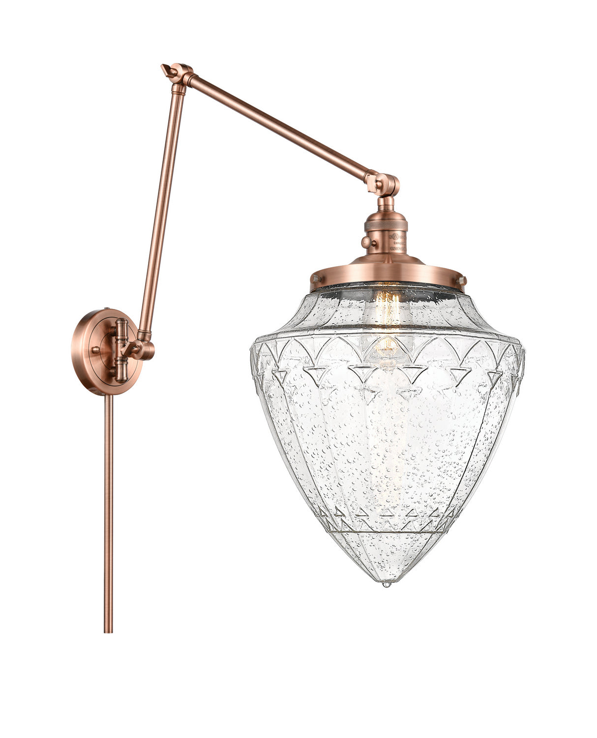 Innovations - 238-AC-G664-12 - One Light Swing Arm - Franklin Restoration - Antique Copper