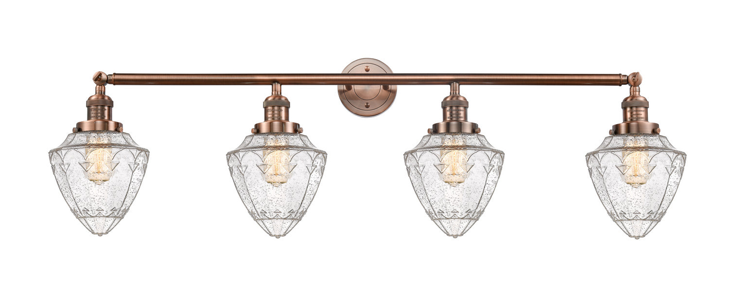 Innovations - 215-AC-G664-7 - Four Light Bath Vanity - Franklin Restoration - Antique Copper