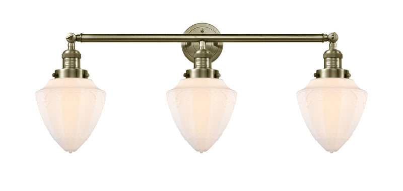 Innovations - 205-AB-G661-7 - Three Light Bath Vanity - Franklin Restoration - Antique Brass