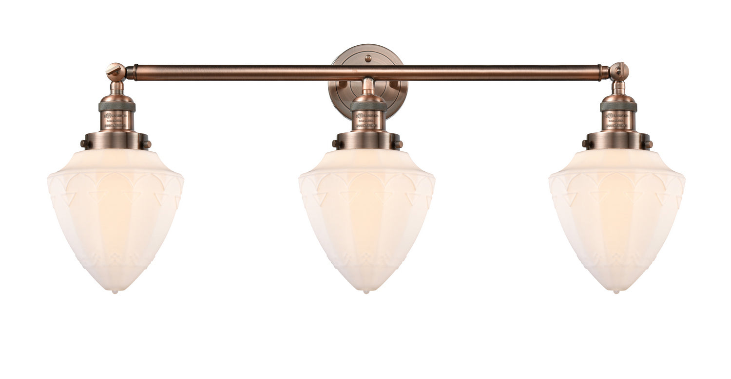 Innovations - 205-AC-G661-7 - Three Light Bath Vanity - Franklin Restoration - Antique Copper
