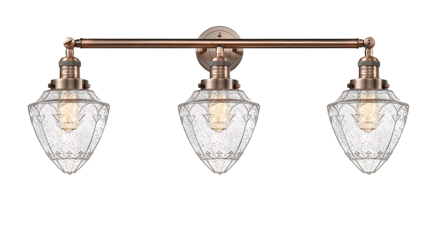 Innovations - 205-AC-G664-7 - Three Light Bath Vanity - Franklin Restoration - Antique Copper