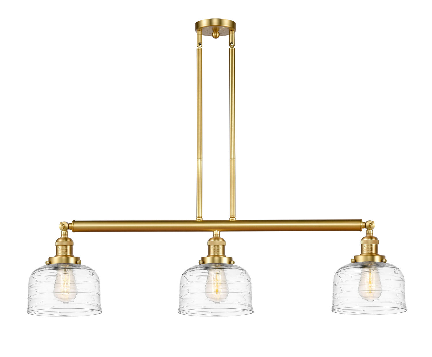 Innovations - 213-SG-G713 - Three Light Island Pendant - Franklin Restoration - Satin Gold