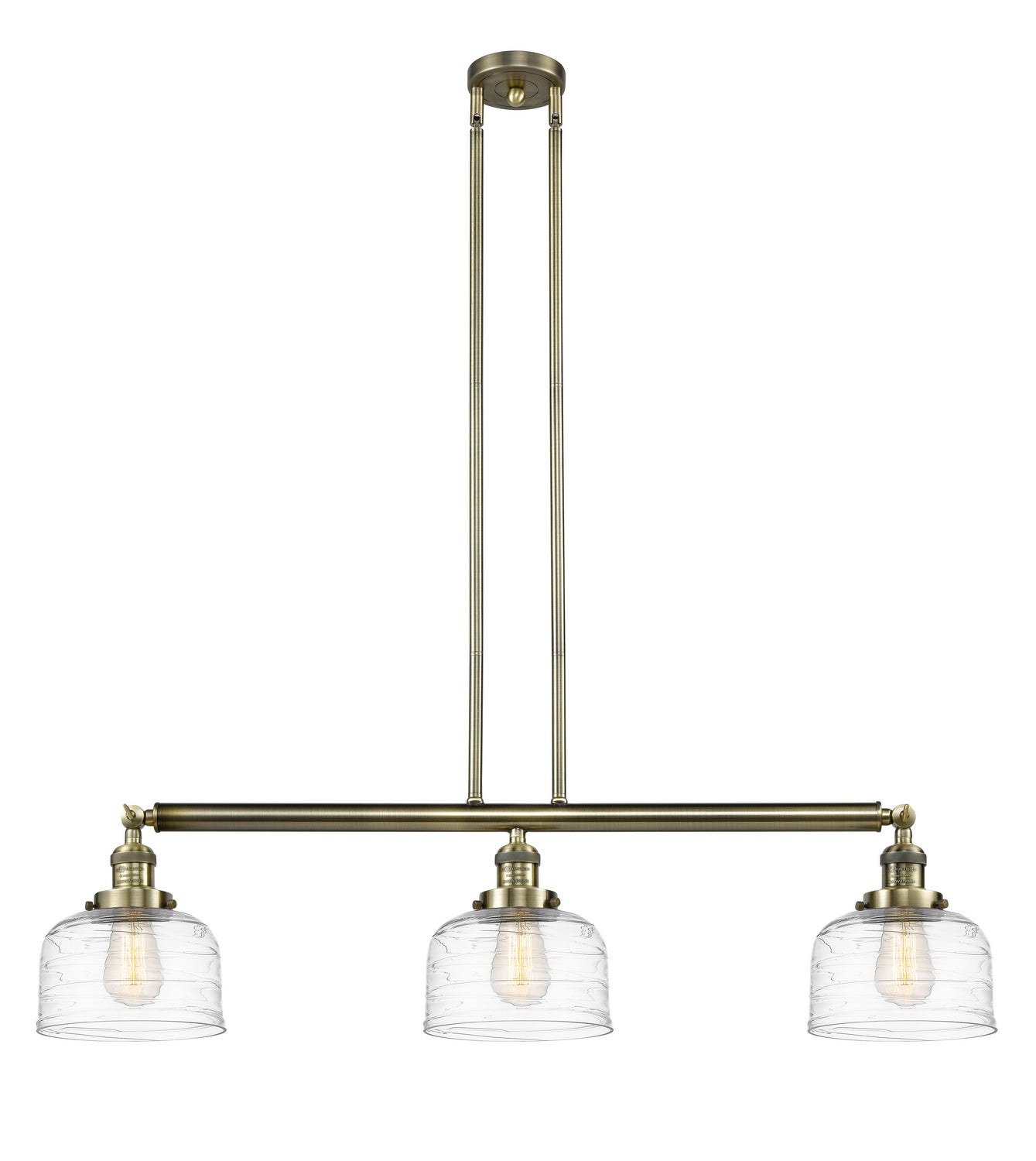 Innovations - 213-AB-G713 - Three Light Island Pendant - Franklin Restoration - Antique Brass