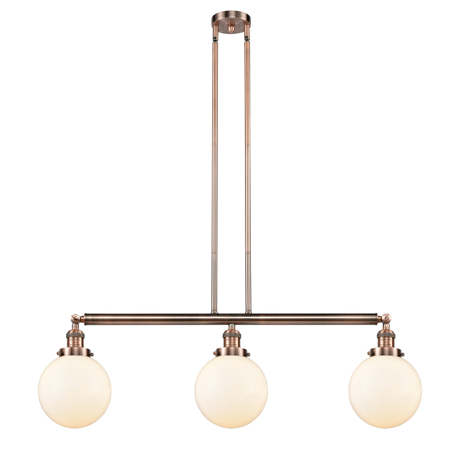 Innovations - 213-AC-G201-8 - Three Light Island Pendant - Franklin Restoration - Antique Copper