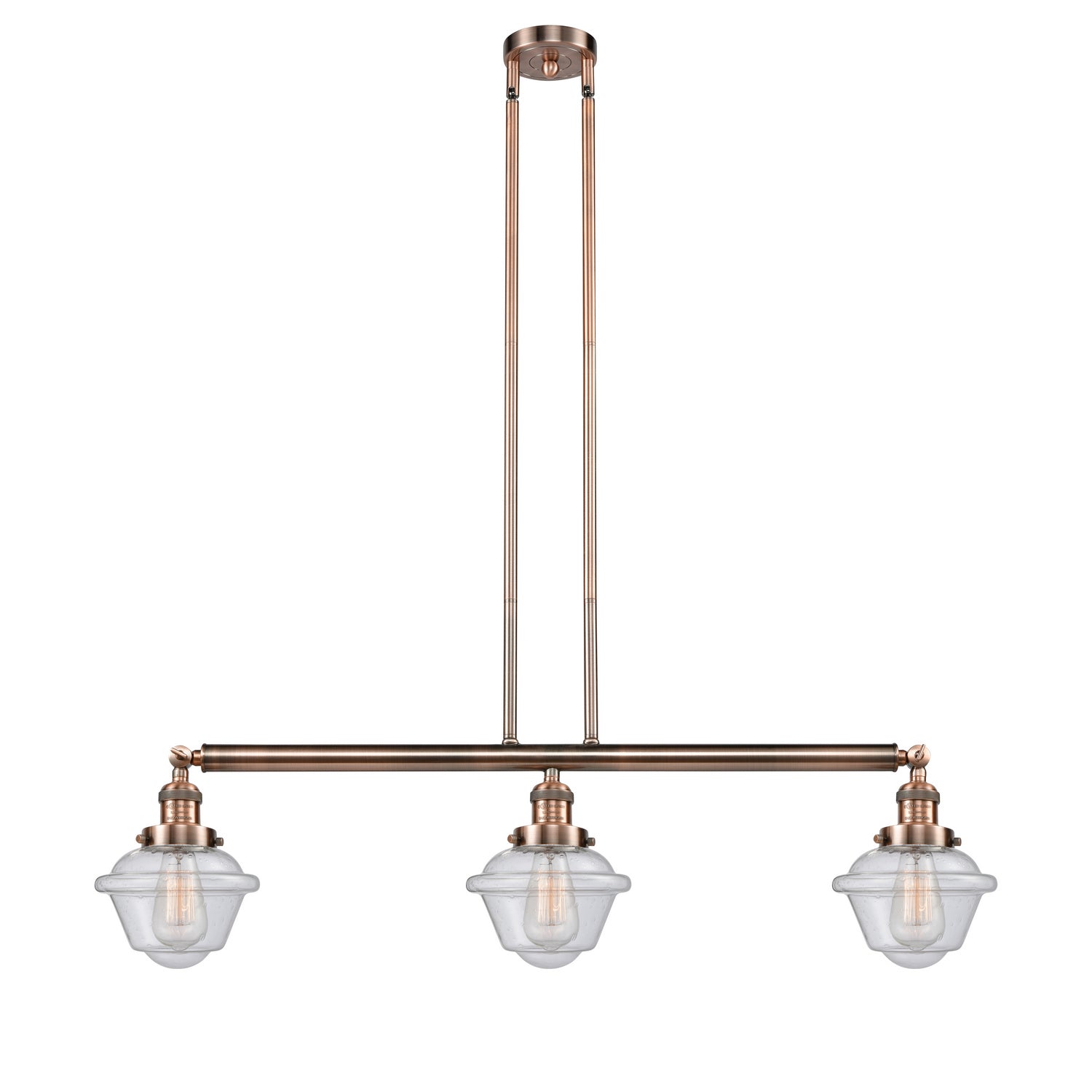 Innovations - 213-AC-G534 - Three Light Island Pendant - Franklin Restoration - Antique Copper