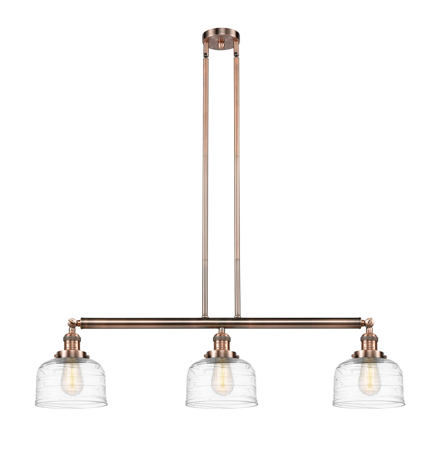 Innovations - 213-AC-G713 - Three Light Island Pendant - Franklin Restoration - Antique Copper