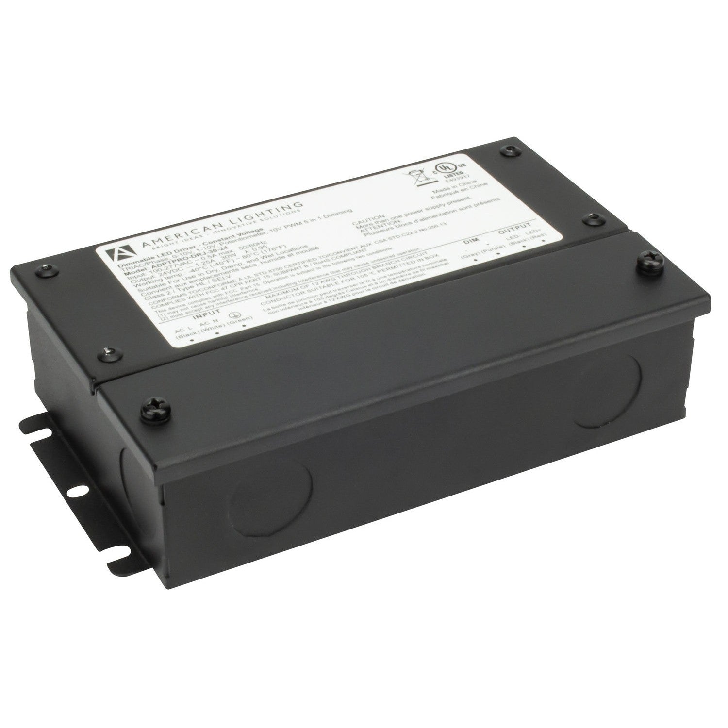 American Lighting - ADPTPRO-DRJ-30-24 - Constant Voltage Driver w/Junction - Adaptive Driver - Black