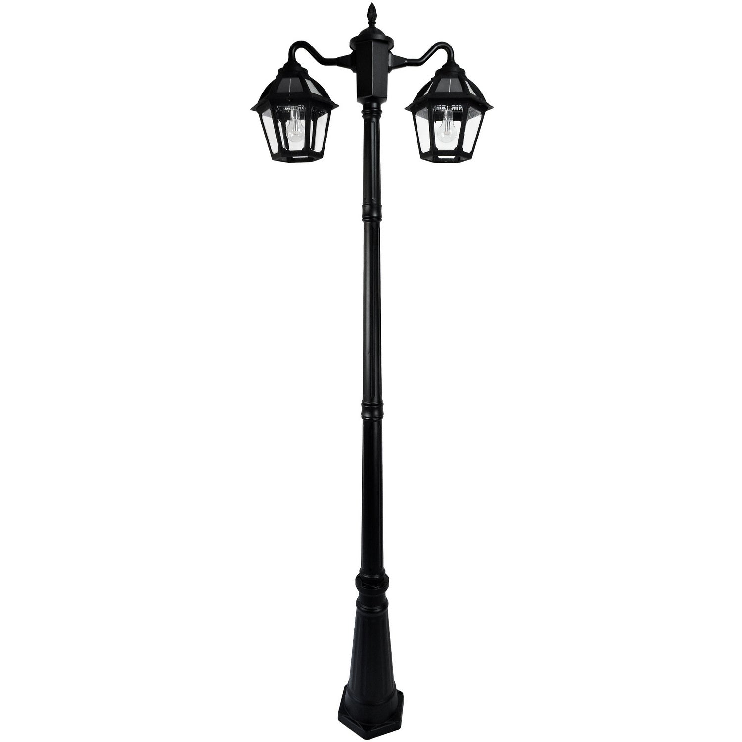 Gama Sonic - 177B50002 - Double Head Lamp Post - Black