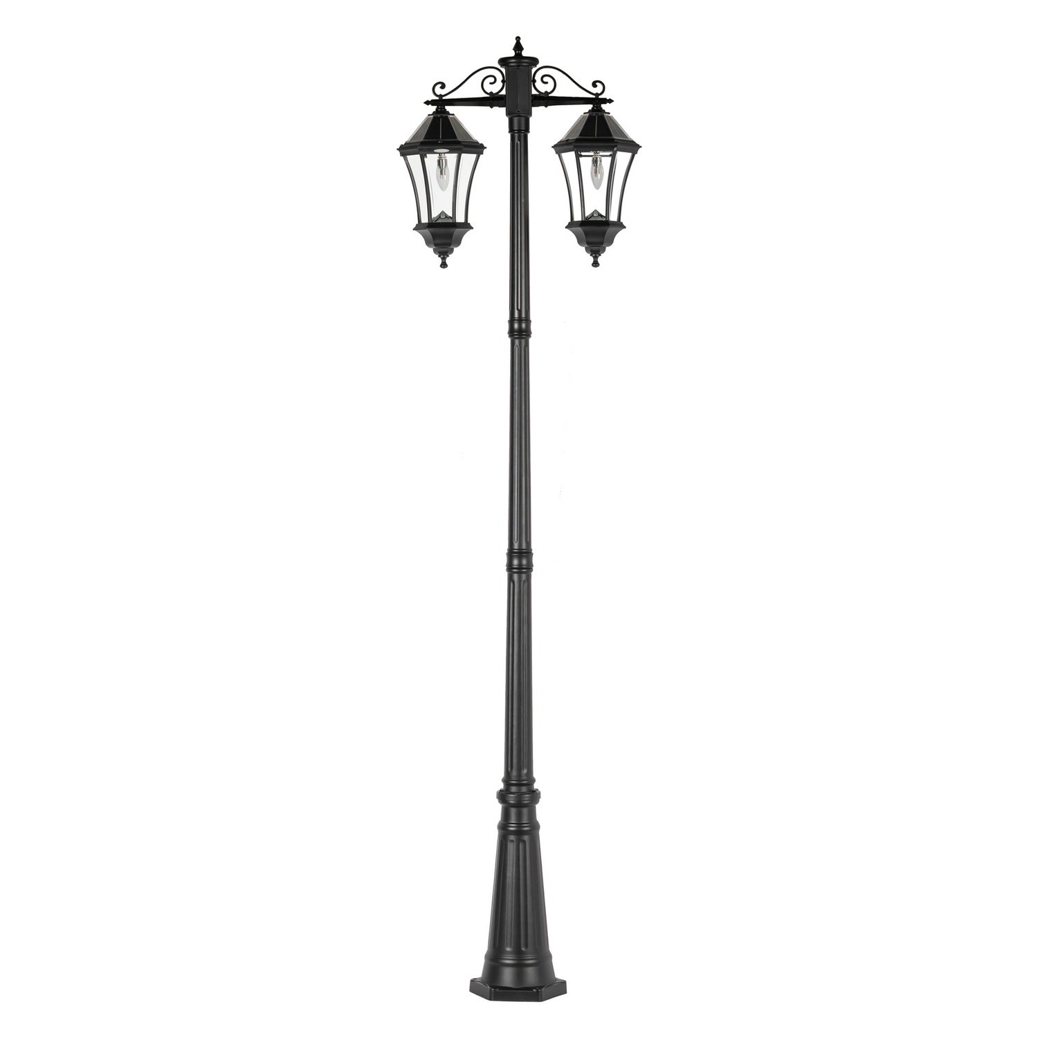 Gama Sonic - 94BM500D2 - Solar Lamp Post with Double Downward Lights - Black