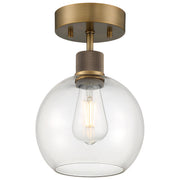 Access - 63148LEDDLP-ABB/CLR - LED Semi Flush Mount - Port Nine Burgundy - Antique Brushed Brass