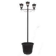 Gama Sonic - 14B50063 - Three Light Post set with Round Planter - Black