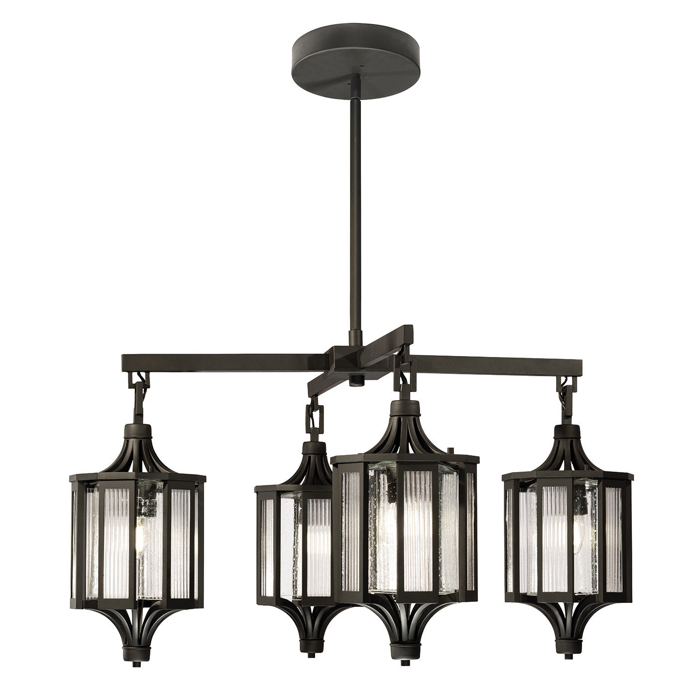 Fine Art Handcrafted Lighting - 899182ST - Four Light Outdoor Pendant - Bristol - Black