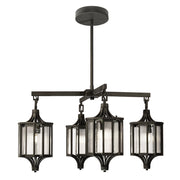 Fine Art Handcrafted Lighting - 899182ST - Four Light Outdoor Pendant - Bristol - Black