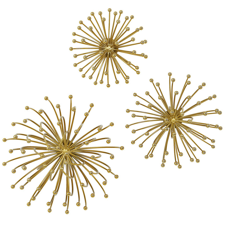 Uttermost - 04337 - Wall Decor, S/3 - Aga - Plated Gold