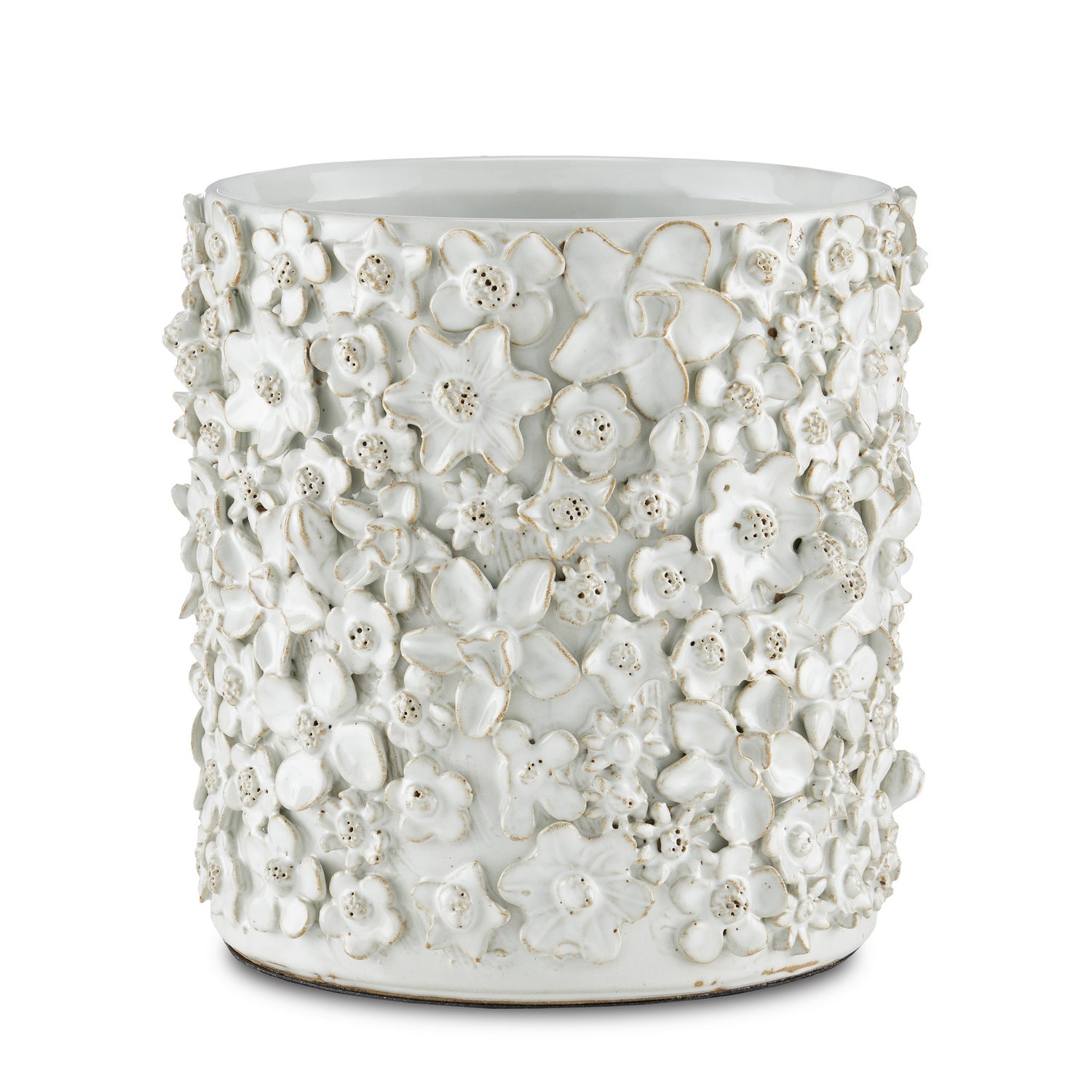Currey and Company - 1200-0627 - Cachepot - Jessamine Collection - White