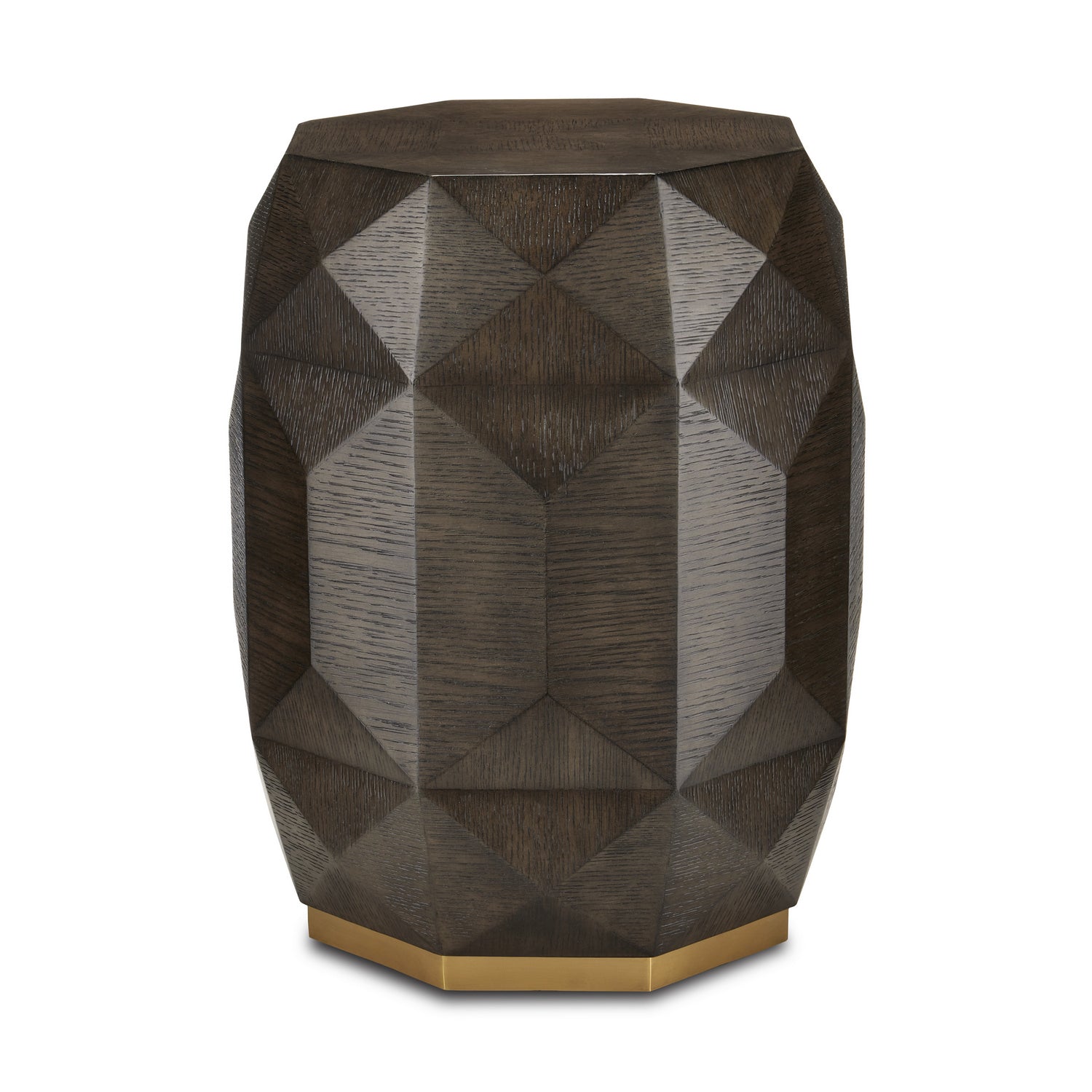 Currey and Company - 3000-0224 - Accent Table - Kendall Collection - Dove Gray/Polished Brass