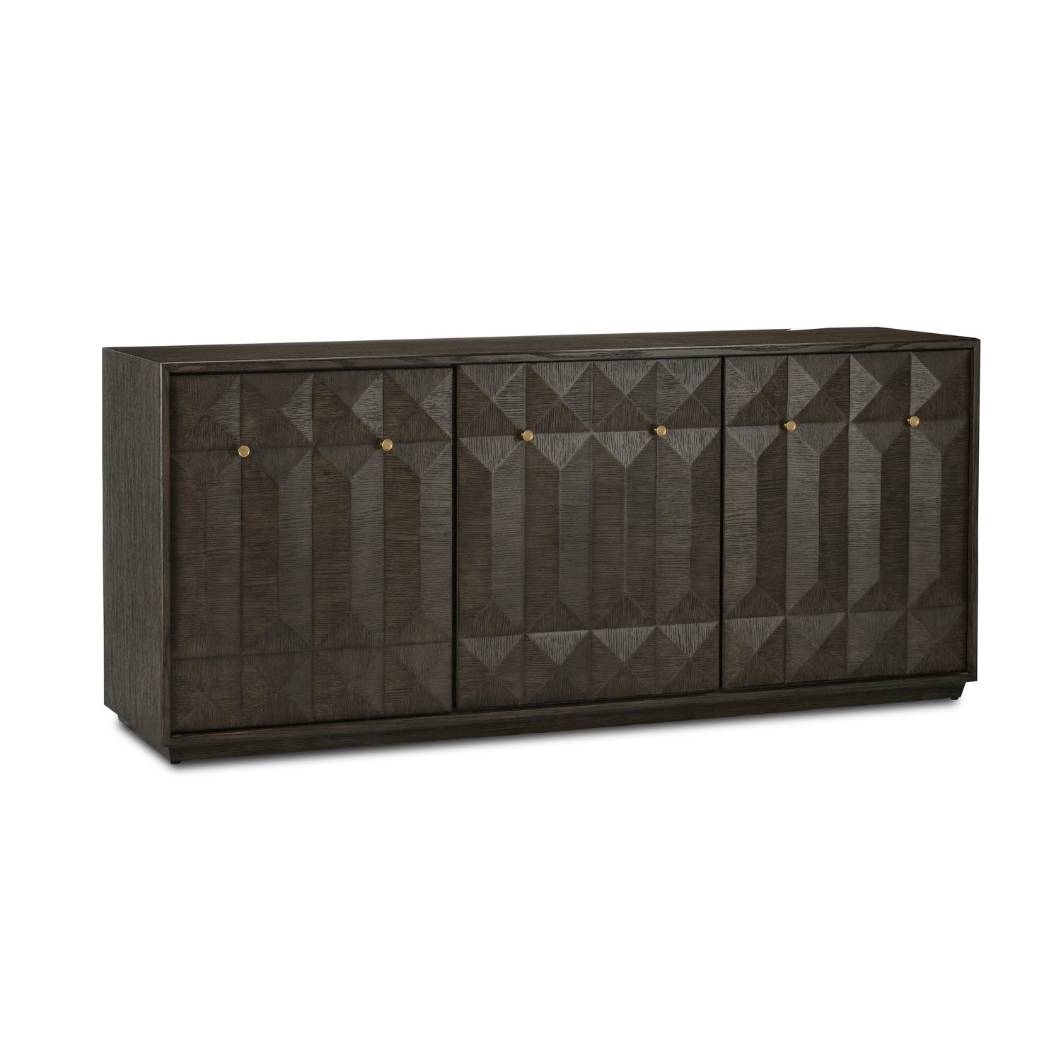 Currey and Company - 3000-0227 - Credenza - Kendall Collection - Dove Gray/Polished Brass