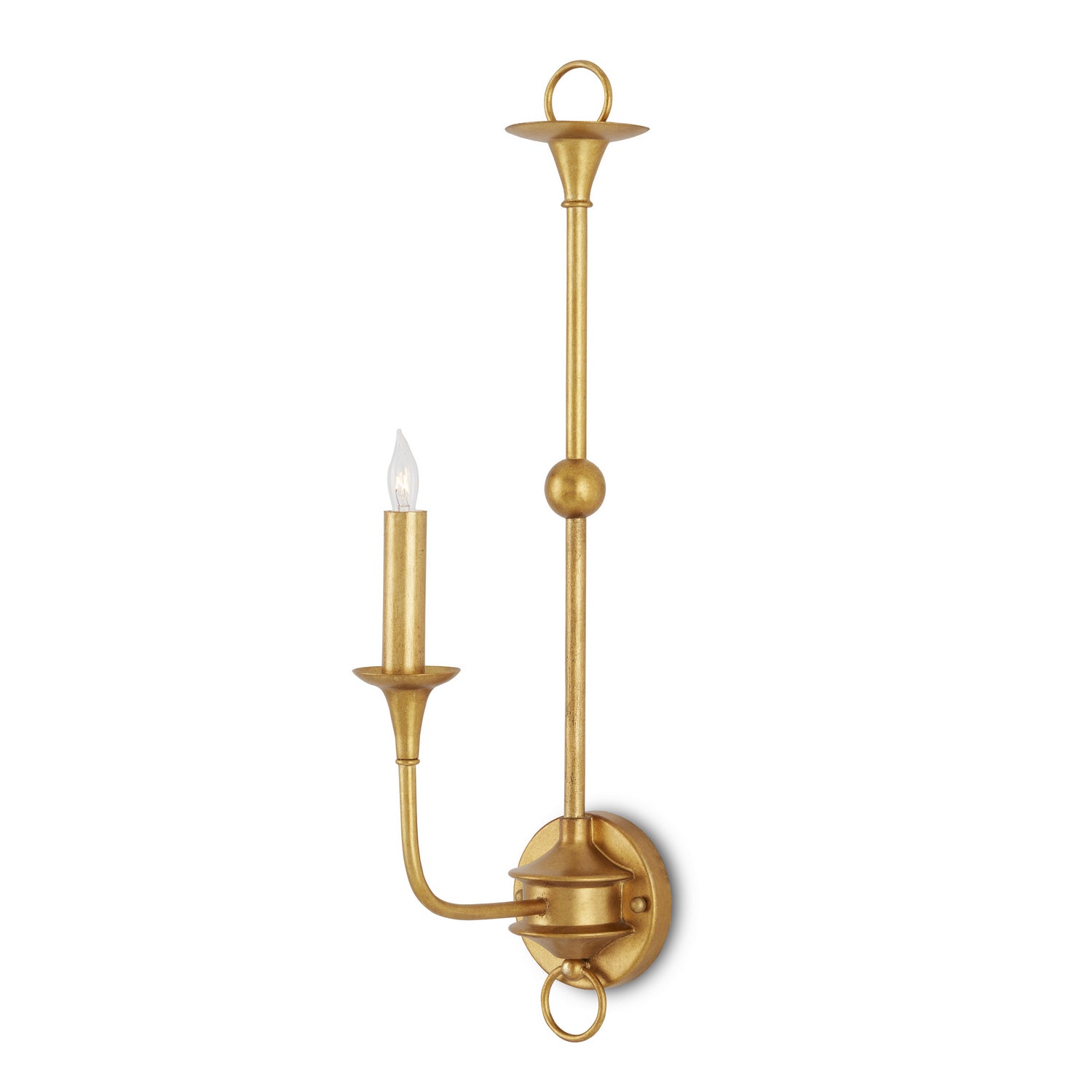 Currey and Company - 5000-0213 - One Light Wall Sconce - Nottaway Collection - Contemporary Gold Leaf