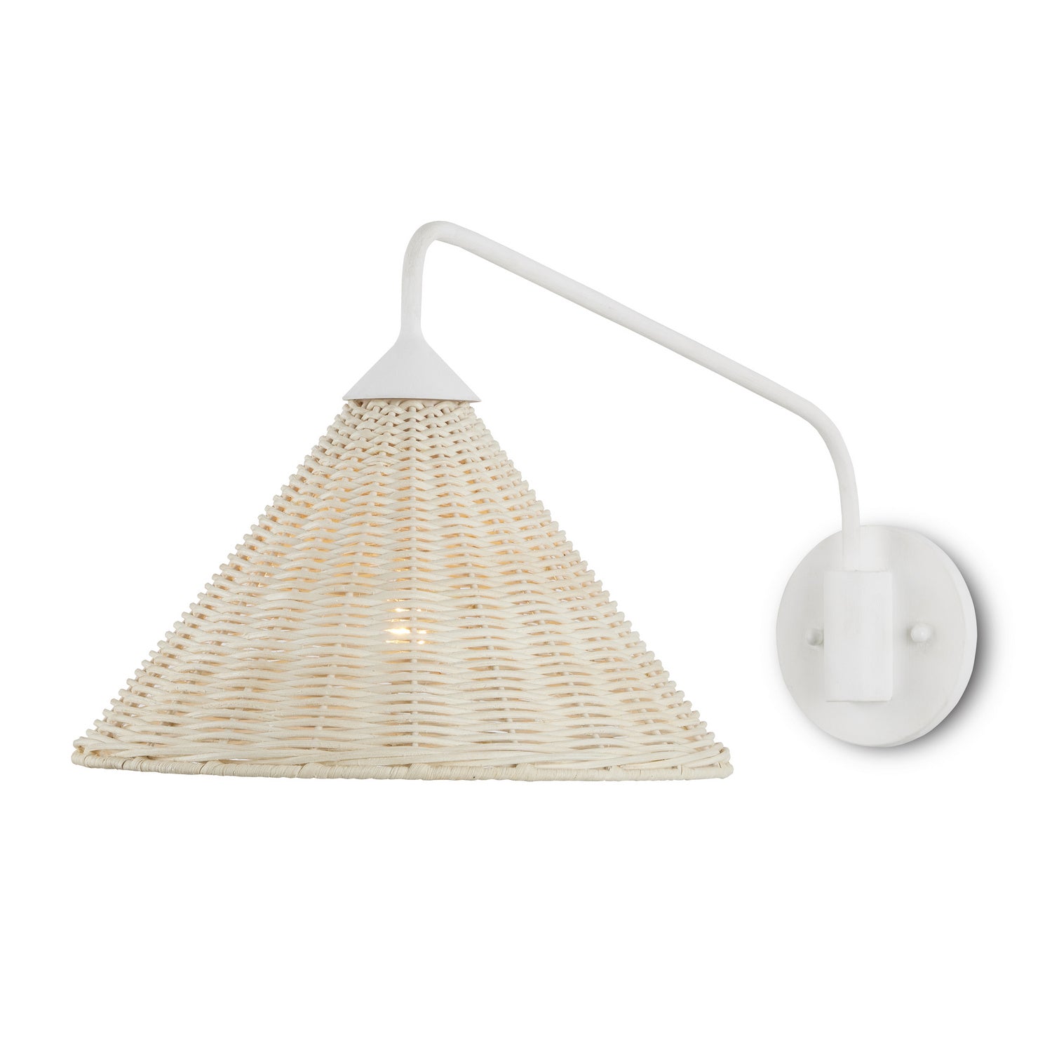 Currey and Company - 5000-0219 - One Light Wall Sconce - Basket Collection - White/Bleached Natural