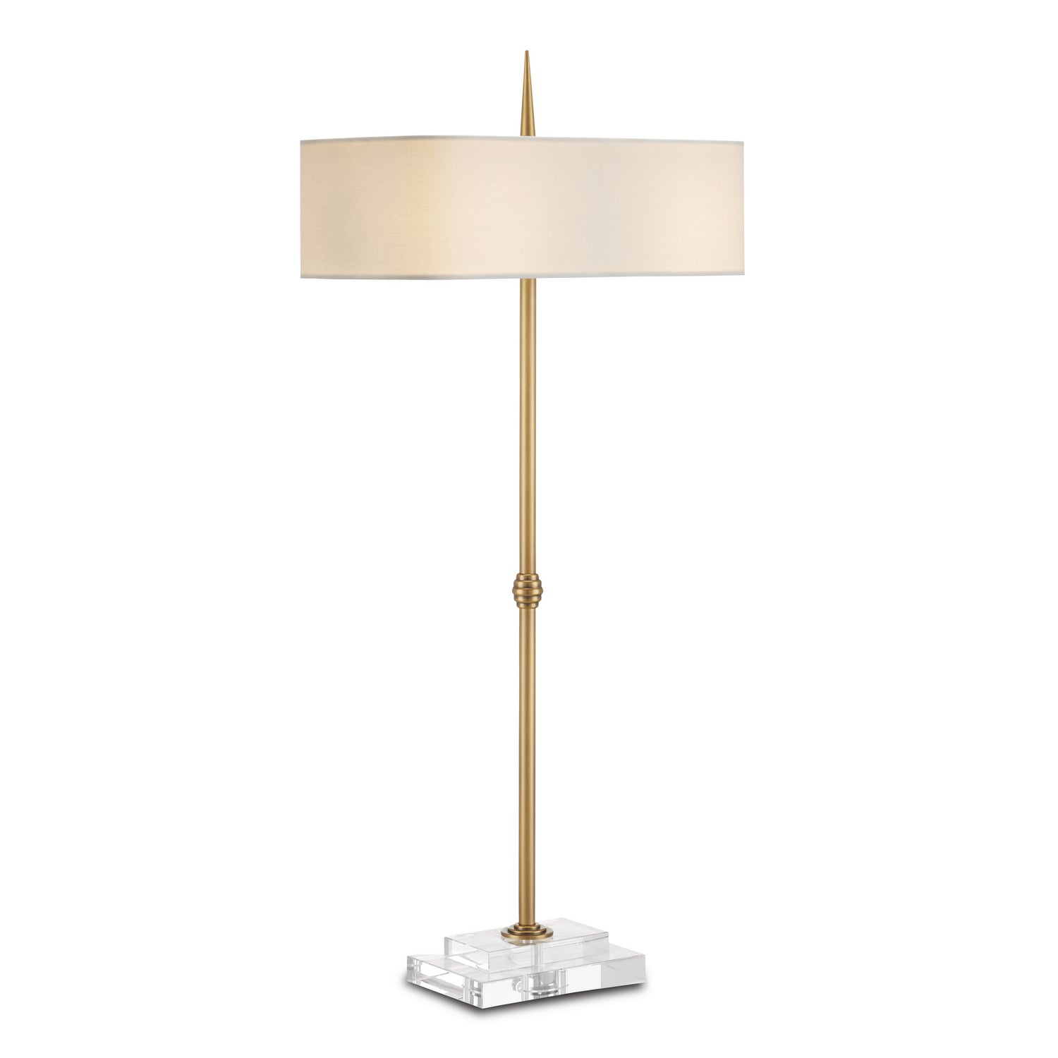 Currey and Company - 6000-0833 - Two Light Table Lamp - Caldwell Collection - Antique Brass/Clear