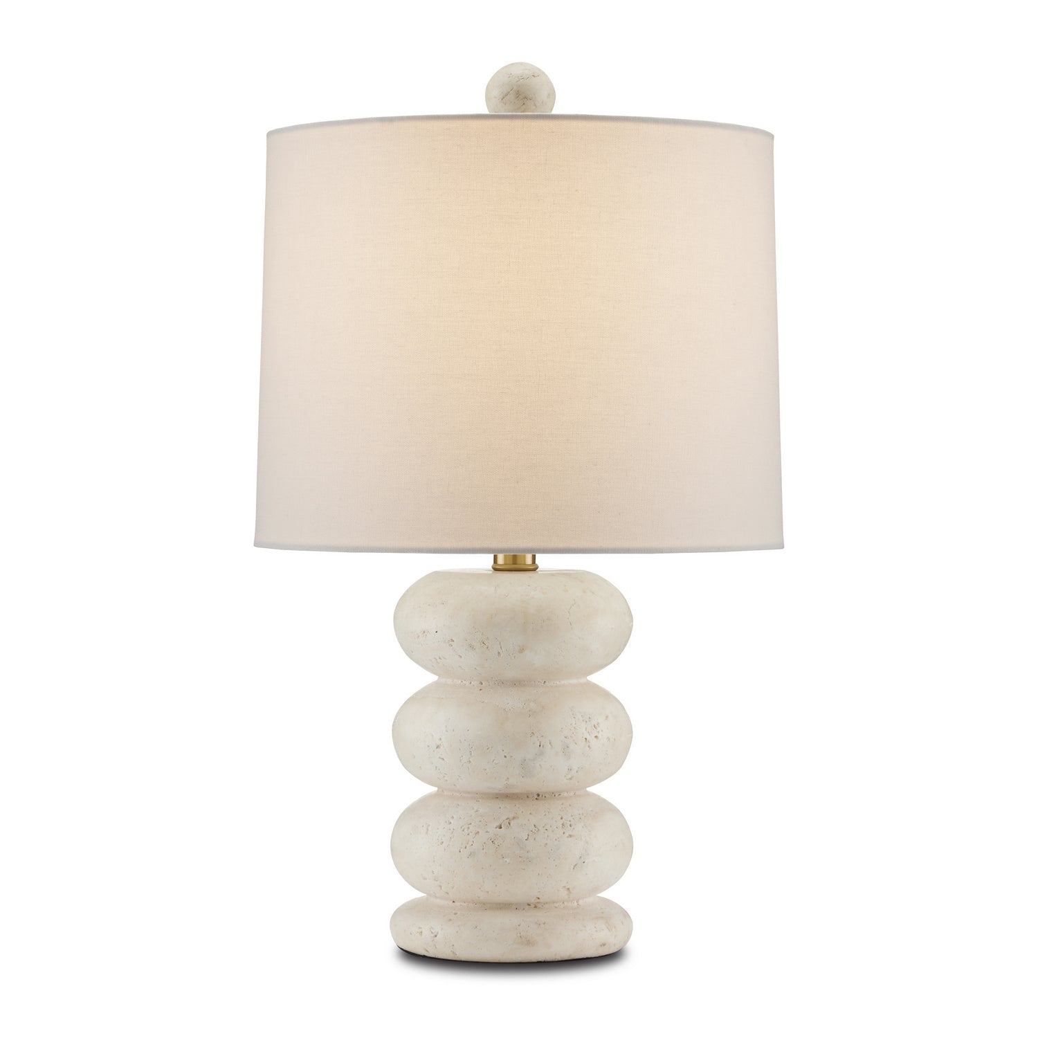 Currey and Company - 6000-0836 - One Light Table Lamp - Girault White Table Lamp - Beige/Antique Brass