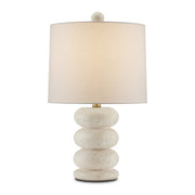 Currey and Company - 6000-0836 - One Light Table Lamp - Girault White Table Lamp - Beige/Antique Brass