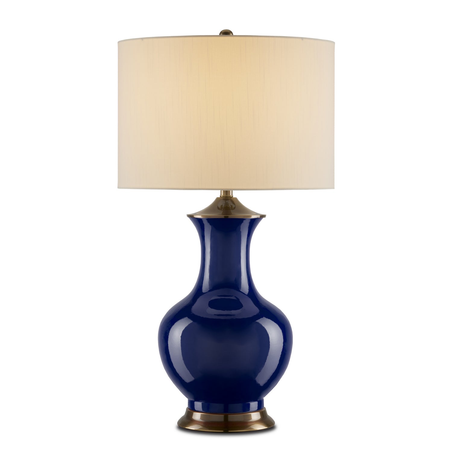 Currey and Company - 6000-0841 - One Light Table Lamp - Lilou Collection - Blue/Antique Brass