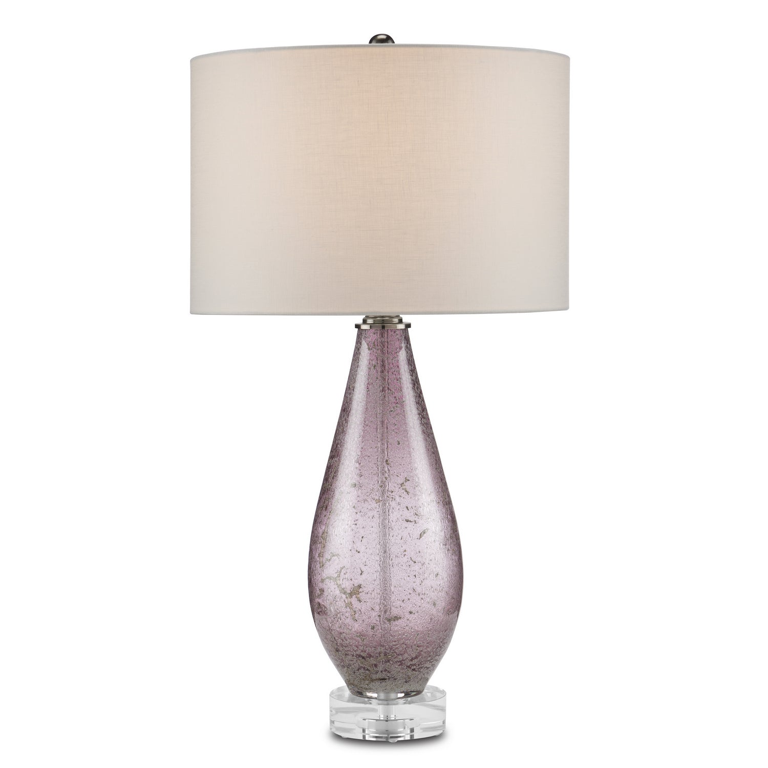 Currey and Company - 6000-0854 - One Light Table Lamp - Optimist Collection - Purple/Clear/Antique Nickel