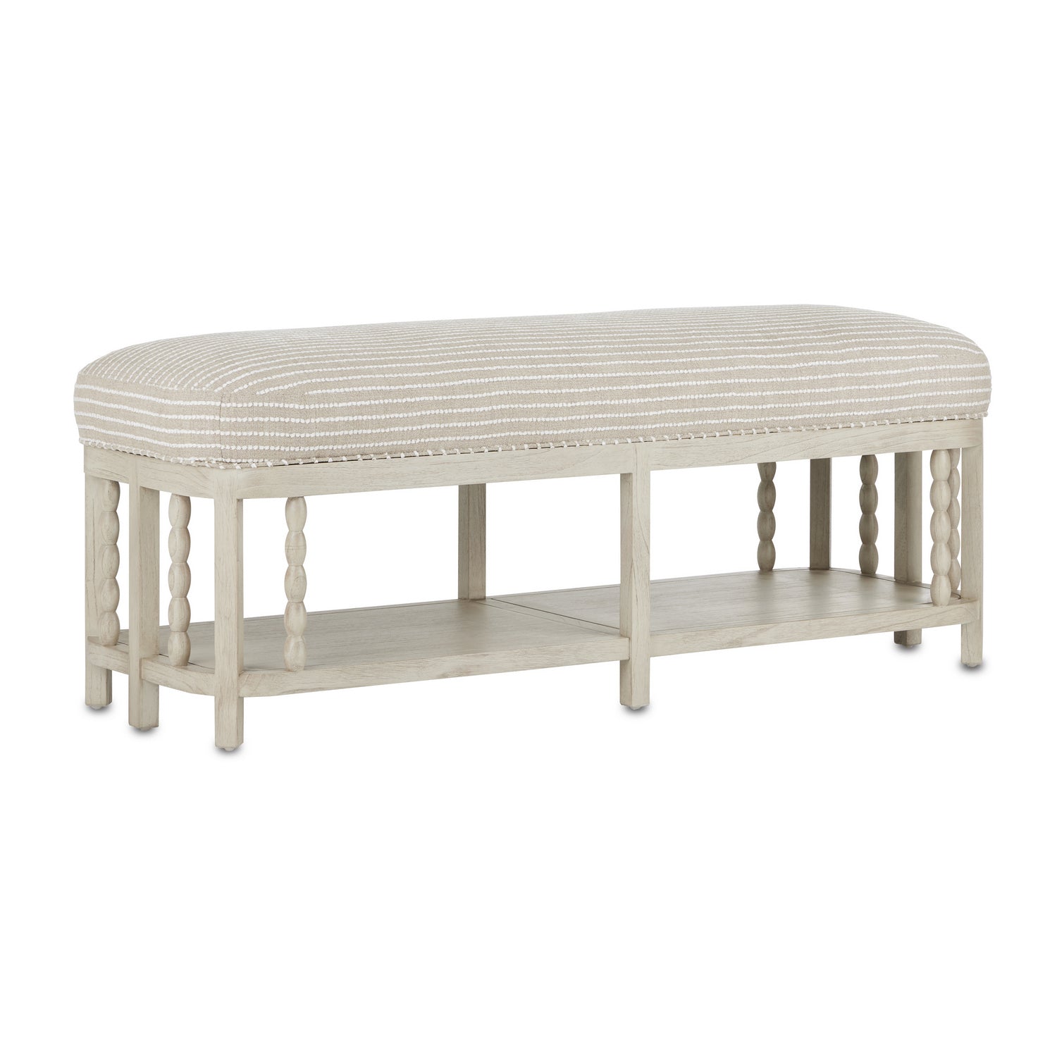 Currey and Company - 7000-0672 - Bench - Norene Collection - Fog Gray