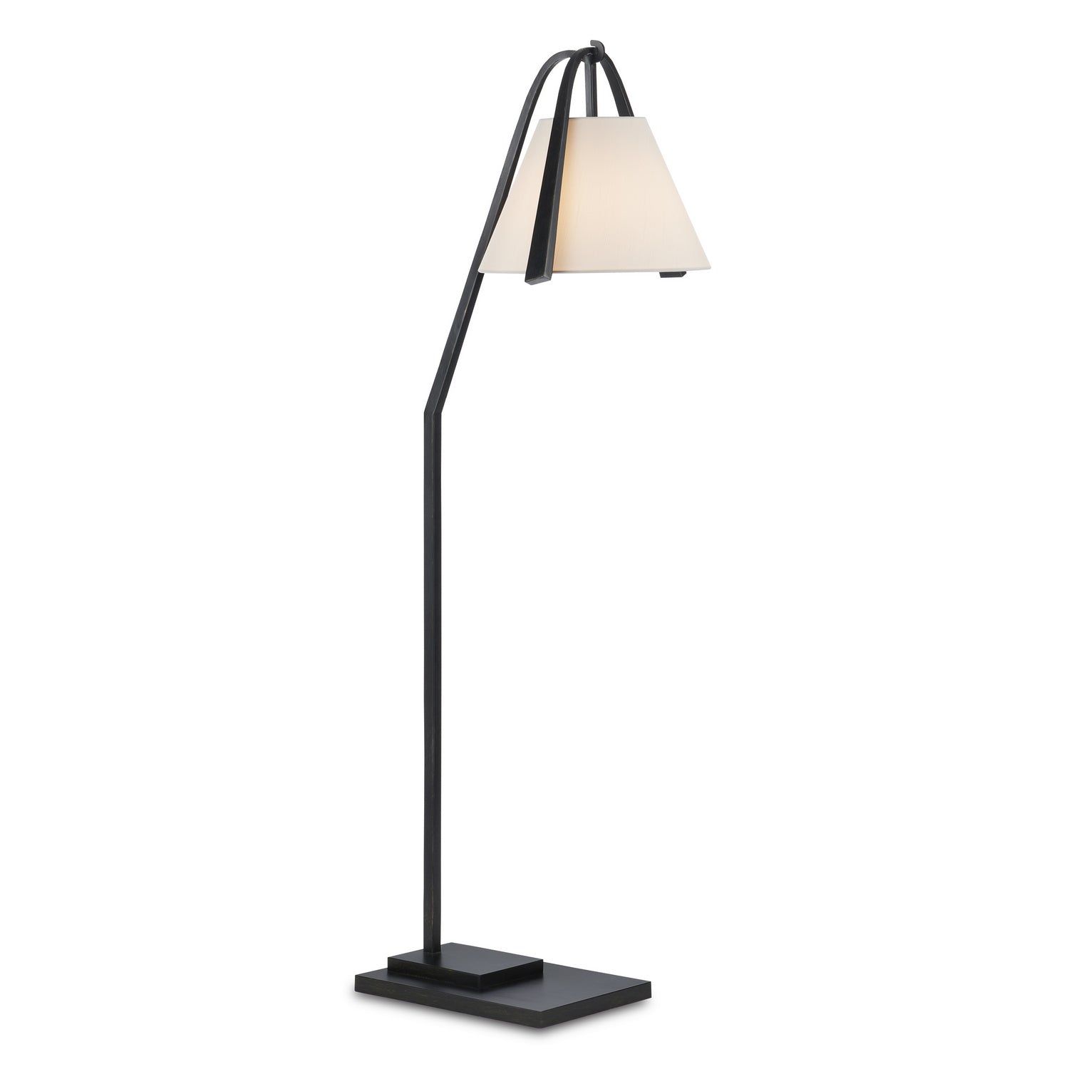 Currey and Company - 8000-0122 - One Light Floor Lamp - Frey Collection - Satin Black/Brushed Brown