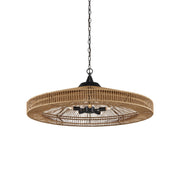 Currey and Company - 9000-0921 - Five Light Chandelier - Maldives Chandelier - Natural/Satin Black
