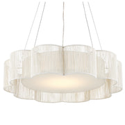 Currey and Company - 9000-0923 - LED Chandelier - Ancroft White Chandelier - White/Contemporary Silver Leaf