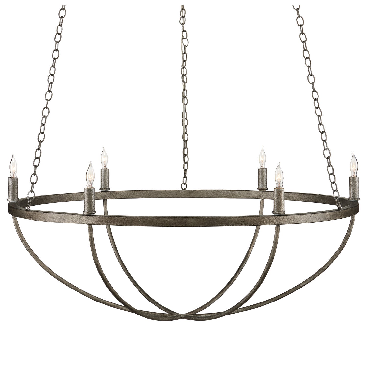 Currey and Company - 9000-0942 - Six Light Chandelier - Quillian Black Chandelier - Light Molé