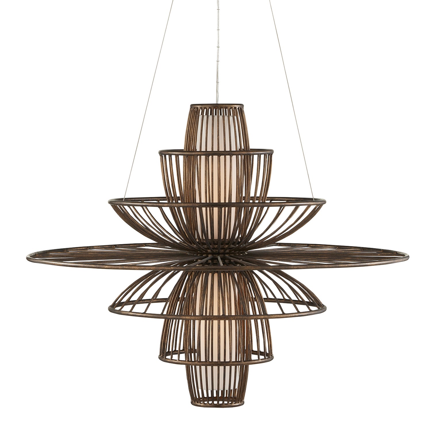 Currey and Company - 9000-0964 - Two Light Chandelier - Benjiro Chandelier - Cupertino/Off-White