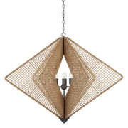 Currey and Company - 9000-0965 - Three Light Chandelier - Shizen Chandelier - Natural Rope/Hiroshi Gray