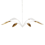Currey and Company - 9000-0974 - Six Light Chandelier - Yuriko Collection - Gesso White/Contemporary Gold Leaf