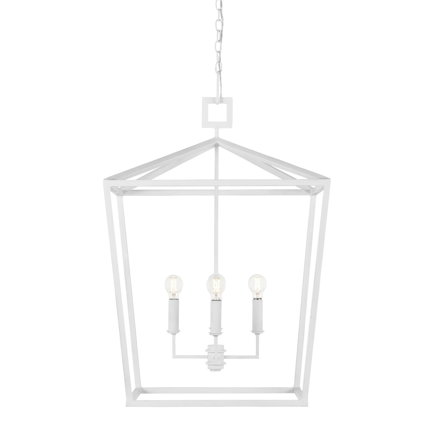 Currey and Company - 9000-0977 - Five Light Chandelier - Denison Collection - Gesso White