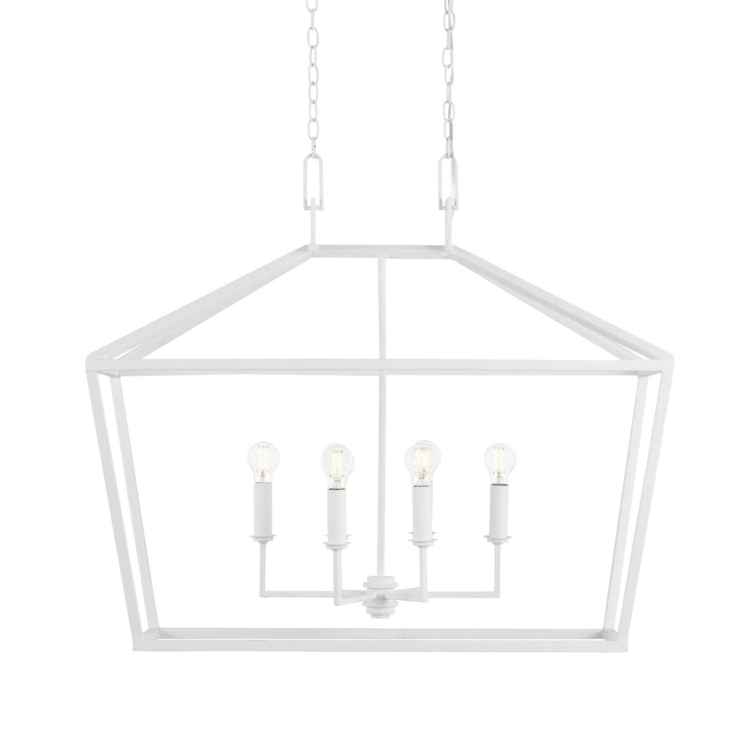 Currey and Company - 9000-0979 - Six Light Chandelier - Denison Collection - Gesso White