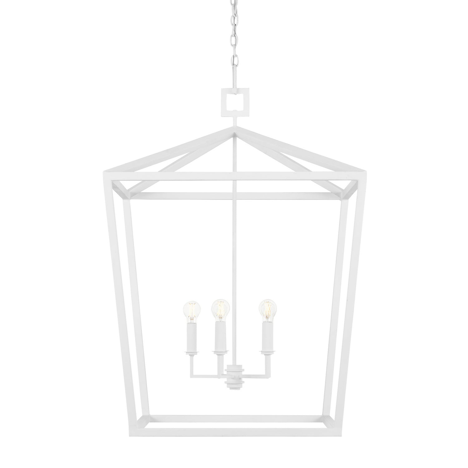 Currey and Company - 9000-0980 - Four Light Chandelier - Denison Collection - Gesso White