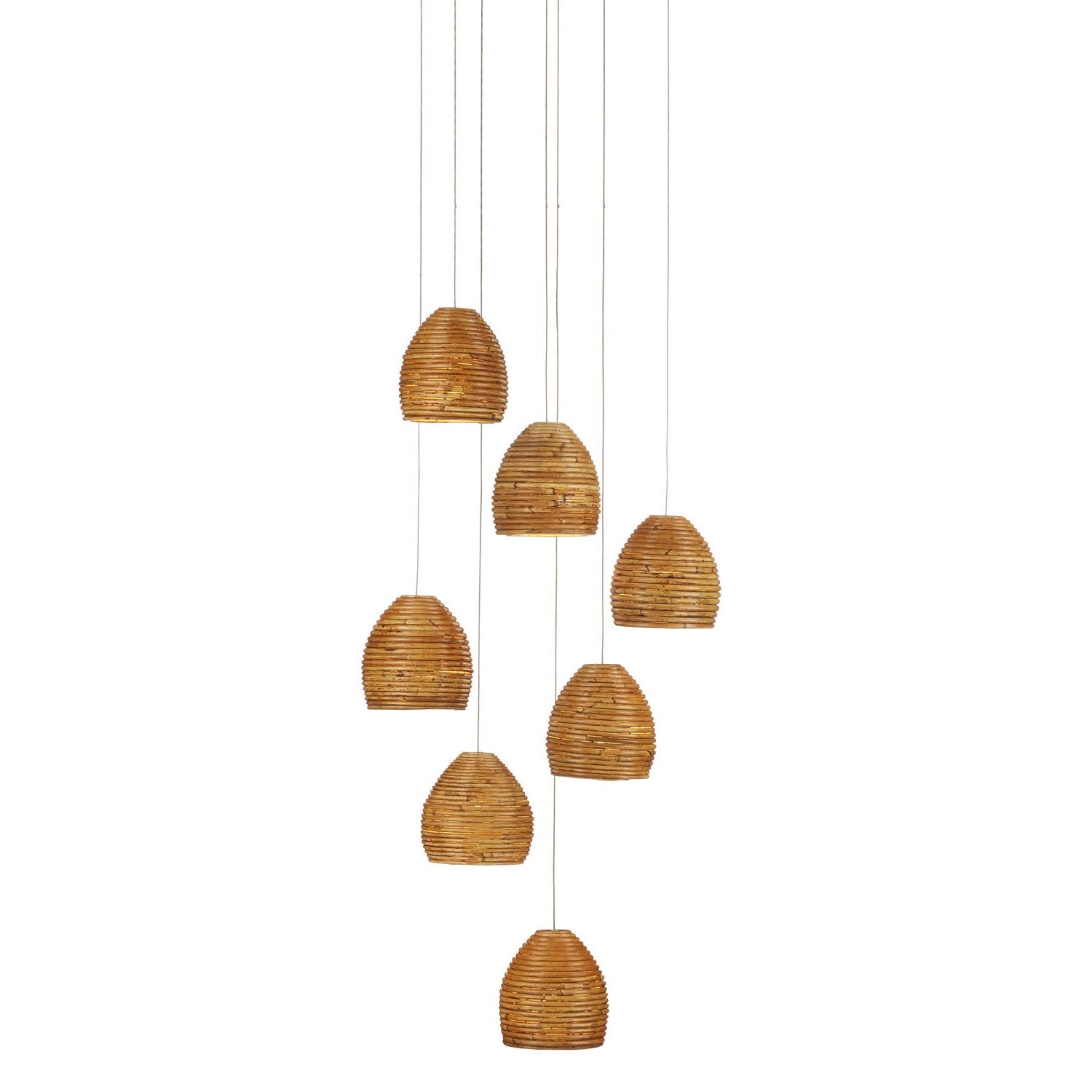 Currey and Company - 9000-1000 - Seven Light Pendant - Beehive Collection - Natural