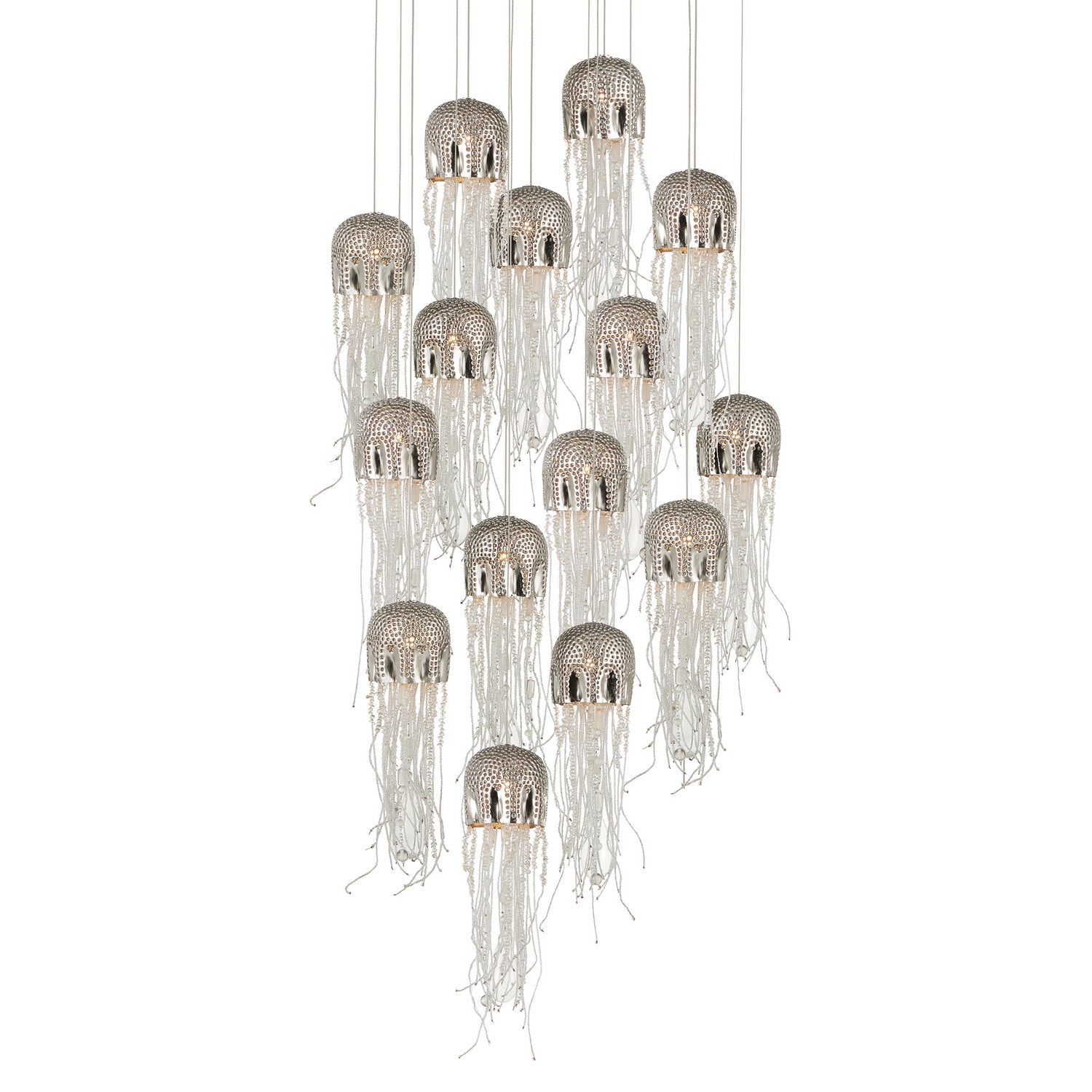 Currey and Company - 9000-1029 - 15 Light Pendant - Medusa Collection - Nickel